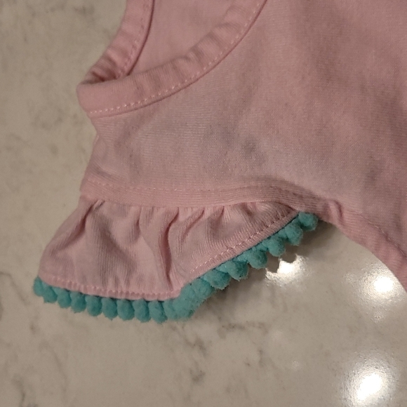 WILLOW AND WYATT MERMAID TEE. S8ZE 3T. PINK, MINT GREEN GOLD - Picture 3 of 6